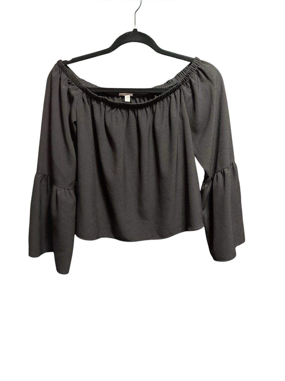 Gianni Bini Off-Shoulder Black Bell-Sleeve Women's Top